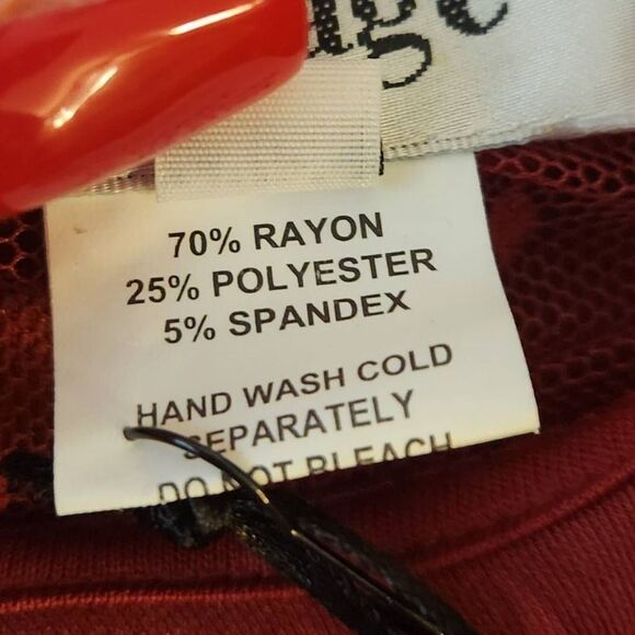 Unique Vintage Red Wiggle Dress with Mesh Collar Detail Size 5X/26 NWT (4773) - Picture 6 of 7